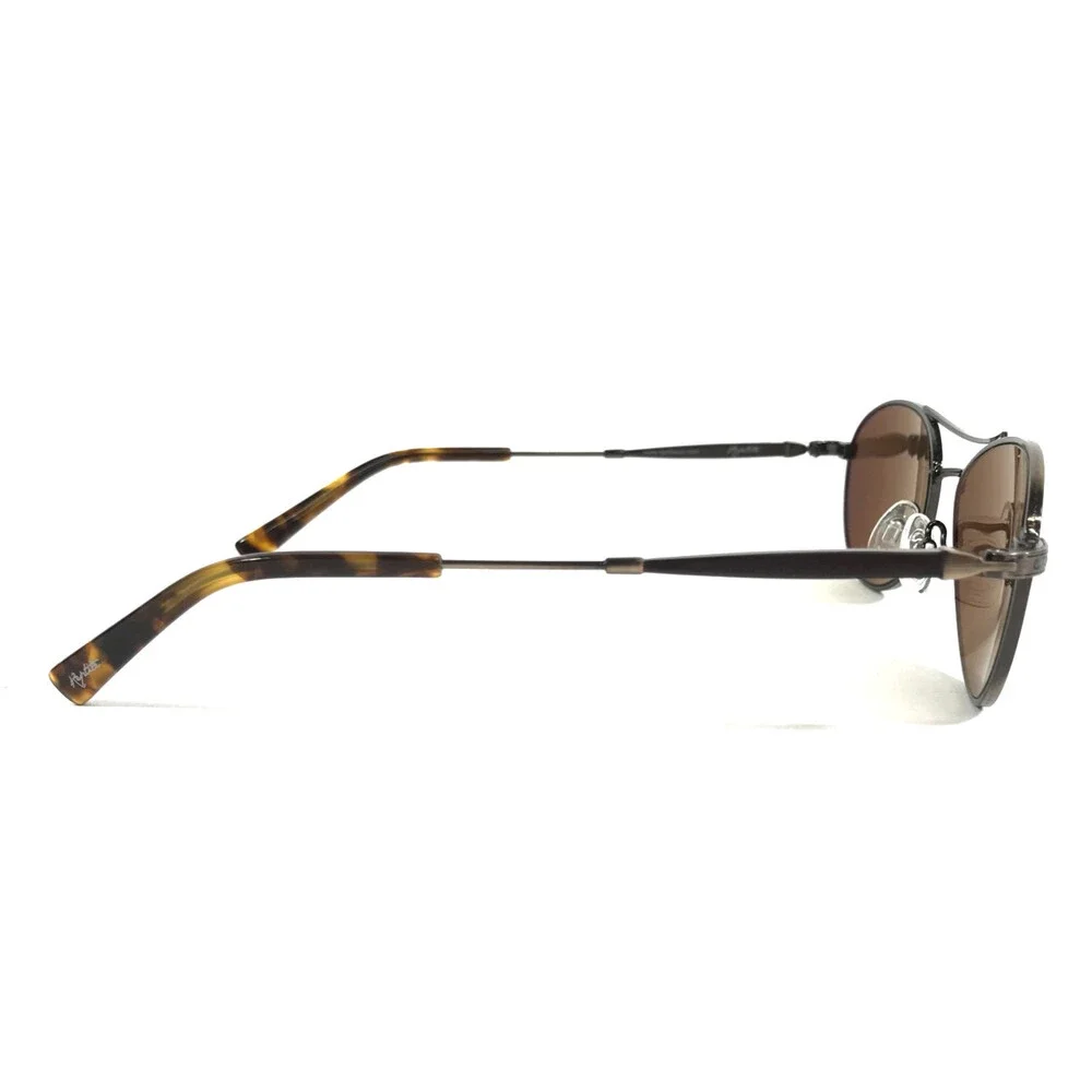 Reptile Sunglasses SANTIAGO AGO Gold Brown Oval Frames w/ Brown Polarized Lenses
